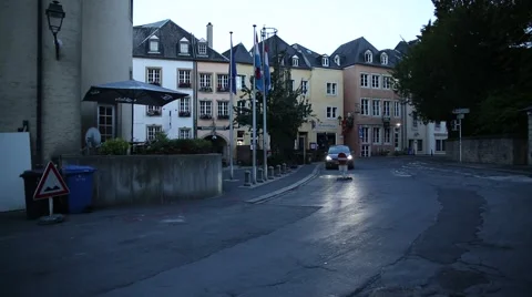 Europe in the evening - empty city Stock Footage 67559281