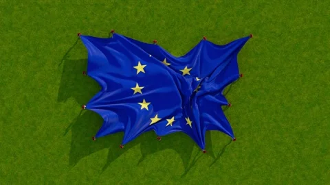 Europe flag Stock Footage 202141280