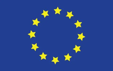 Europe flag vector graphic. Rectangle European flag illustration. Europe coun Illustration