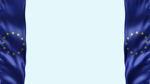 Europe flag waving loop + alpha Stock-Footage 5625273