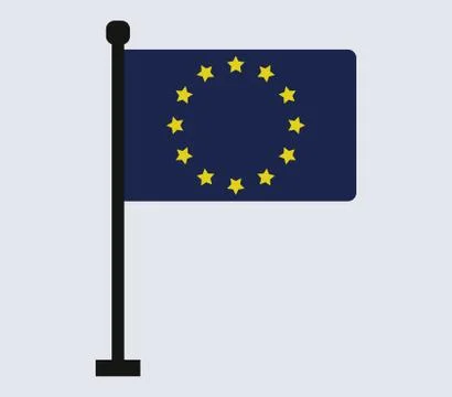 Europe flag on white background Stock Illustration