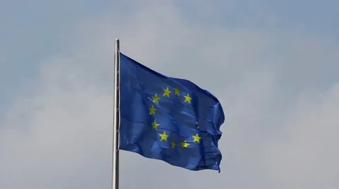 Europe flag in the wind Stock Footage 41099910