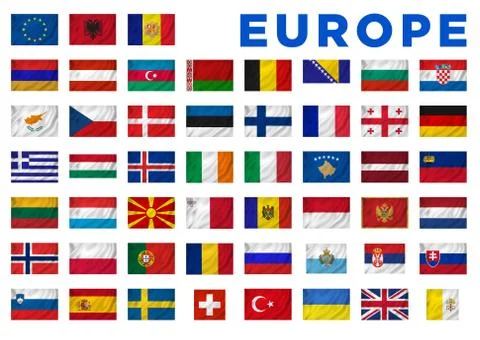 Europe flags Stock Illustration