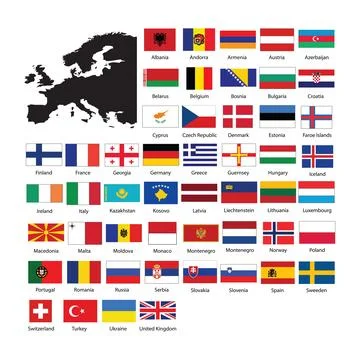 Europe flags Stock Photos