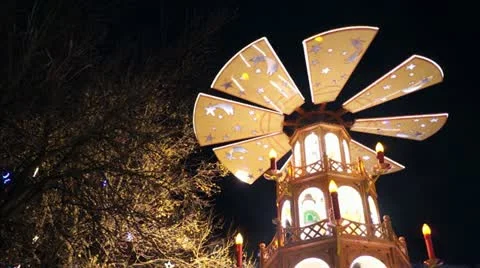Europe German Christmas Advent Fair Market Xmas Stock Footage
