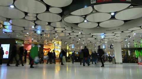 Europe Germany Christmas Advent Xmas shopping mall arcade Stock Footage