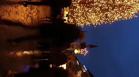 Europe Germany Munich Christmas Xmas Advent market fair Stock Footage