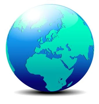 Europe Global World in Space Stock Illustration