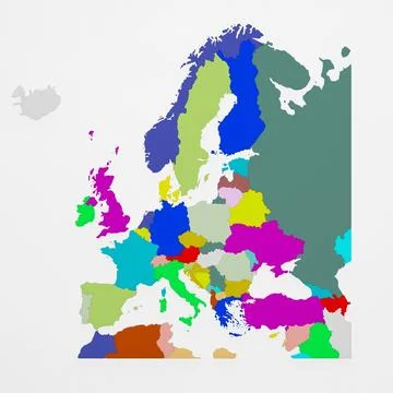 Europe map 3D Model