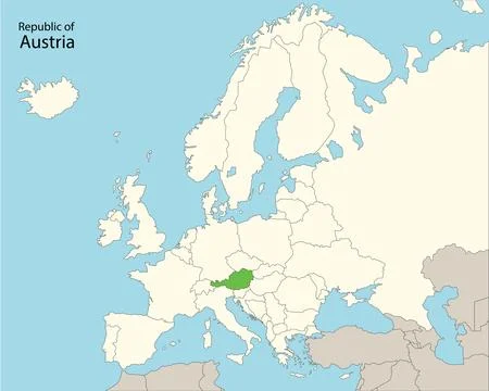 Europe map, austria Stock Illustration