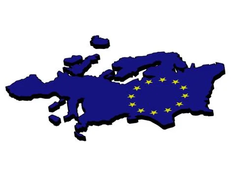 Europe map flag 3d Vector illustration eps 10 Stock Illustration