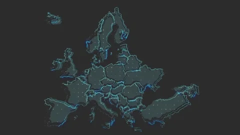 Europe map Video stock 169452339