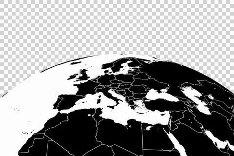 Europe map on globe over white background Ilustração Stock