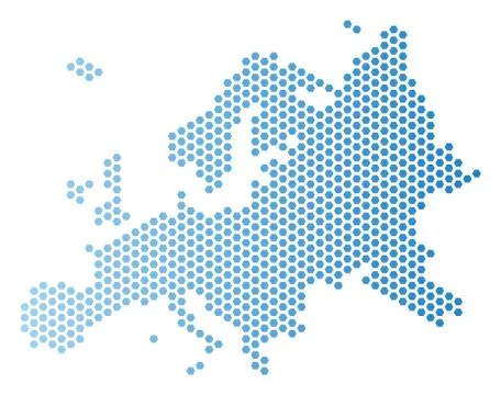 Europe Map Honeycomb Scheme Ilustração Stock