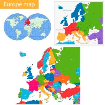 Europe map Stock Illustration