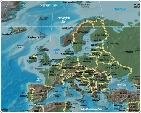 Europe map Stock Illustration