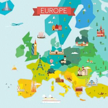 Europe map Stock Illustration