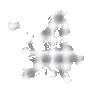 Europe map made from halftone dot pattern Stock Illustration