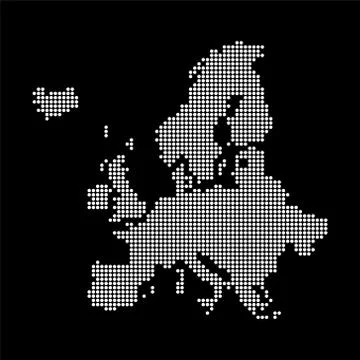 Europe map made from halftone dot pattern Stock Illustration