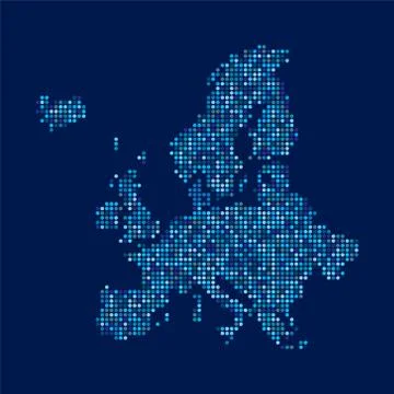 Europe map made from halftone dot pattern Stock Illustration