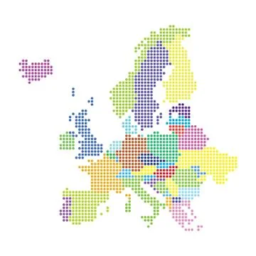 Europe map made from halftone dot pattern Stock Illustration