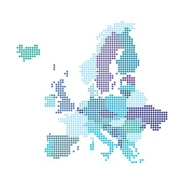 Europe map made from halftone dot pattern Illustrazione stock