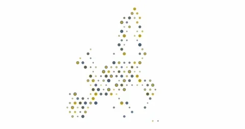 Europe Map Made Of Pulsing Dots Video stock 311015704