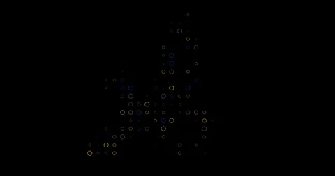 Europe Map Made Of Pulsing Dots Video stock 311015741
