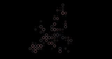 Europe Map Made Of Pulsing Dots Video stock 311016166