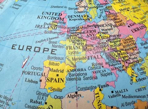 Europe map Stock Photos