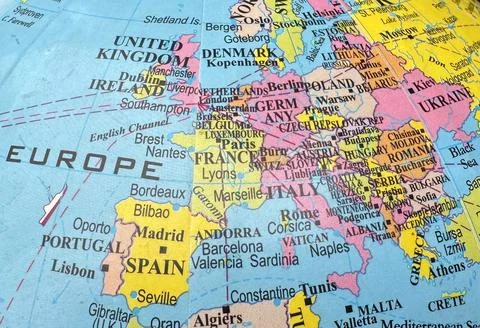 Europe map Stock Photos