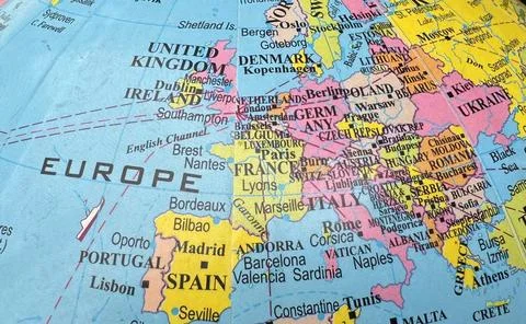Europe map Stock Photos