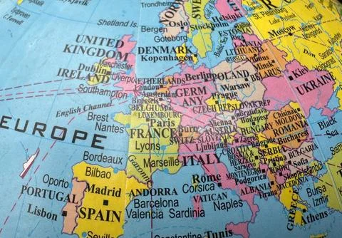 Europe map Stock Photos