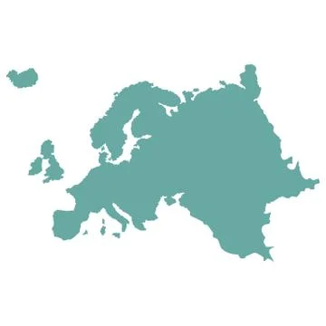 Europe outline world map Stock Illustration