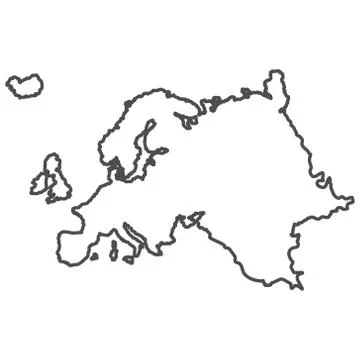 Europe outline world map, vector Stock Illustration