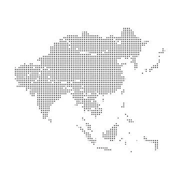 Europe pixel vector map. Square dot pixel Europe map background Illustrazione stock