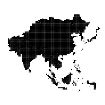 Europe pixel vector map. Square dot pixel Europe map background イラスト素材
