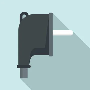 Europe plug icon, flat style Stock Illustration
