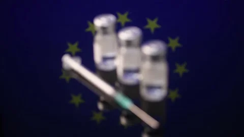 Europe prepares for third dose of covid 19 vaccine, selective focus shifting Stock Footage 165801105