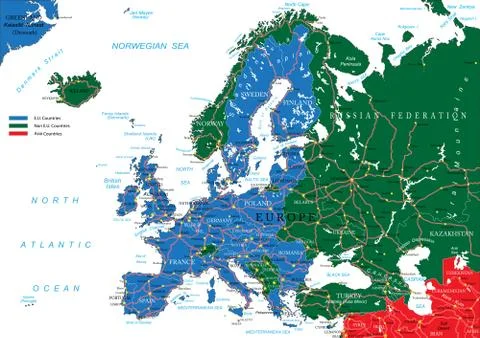 Europe road map Stock Illustration