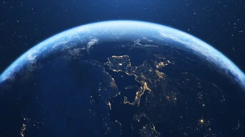 Europe seen from outer space Stock Footage 242001549