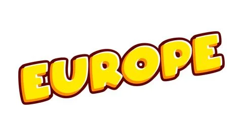 Europe, text design. Vector calligraphy. Typography poster. Usable as backgro Illustrazione stock