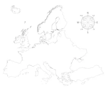 Europe vector high detailed map Illustrazione stock