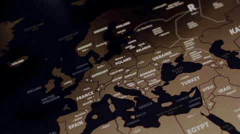 Europe On World Map 11 Stock Footage 56452608