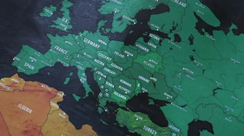 Europe On World Map 8 Stock Footage 48970181