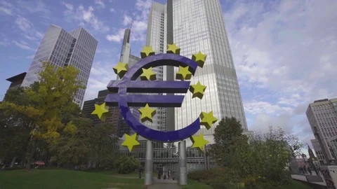 European Central Bank, Frankfurt Stock Footage