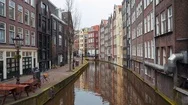 European City Amsterdam Downtown Landscape With Empty Streets Without People Stock Footage