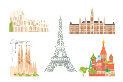 European City sights Stock Illustration