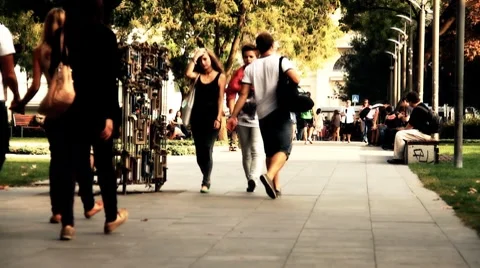 European City Street Budapest Hungary 23 stylized artsoft filmlook Stock Footage