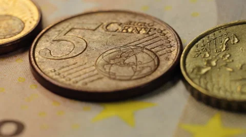 European Coins as close up Stock Footage 62575508